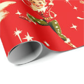 A Very Retro Merry & Bright Christmas Pixies ラッピングペーパー (ロールコーナー)