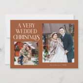 A Very Wedded Christmas Newlywed Photo Terracotta シーズンカード (正面)