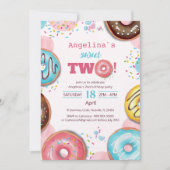 A vibrant 2nd birthday invitation with donuts.  招待状 (正面)