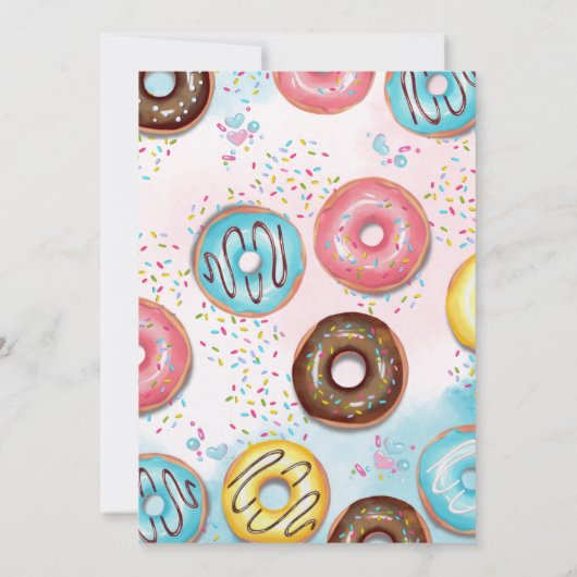 A vibrant 2nd birthday invitation with donuts.  招待状 (裏面)