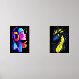 A vibrant and colorful profile of a person wearing