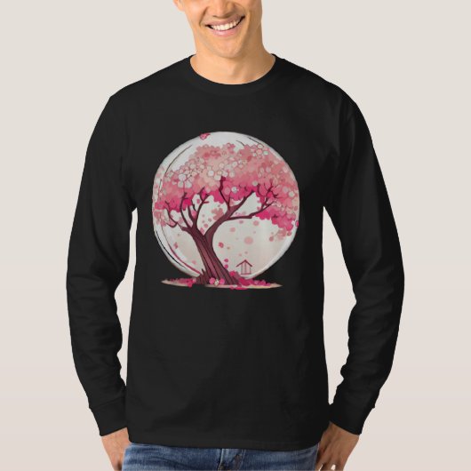 A Vibrant and Inspiring Cherry Blossom Sphere Tree Tシャツ (正面)