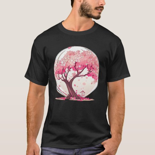 A Vibrant and Inspiring Cherry Blossom Sphere Tree Tシャツ (正面)