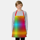 A vibrant apron with a rainbow gradient pattern エプロン (着用した状態)