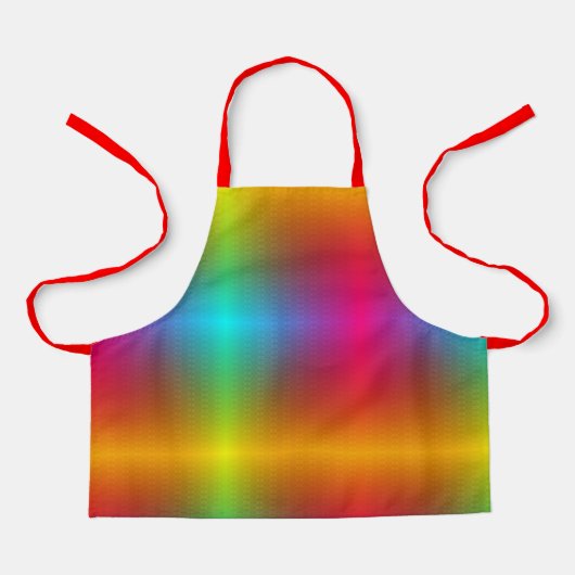 A vibrant apron with a rainbow gradient pattern エプロン (正面)