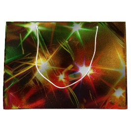 A vibrant close-up of colorful Christmas Gift Bag ラージペーパーバッグ