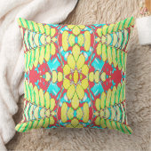 A vibrant colorful classic fabric pattern design t クッション (ブランケット)