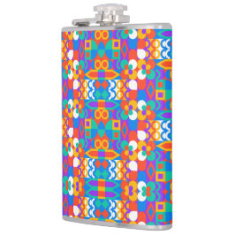 A vibrant flask featuring a colorful geometric  フラスク