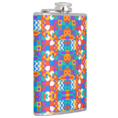 A vibrant flask featuring a colorful geometric  フラスク (右)