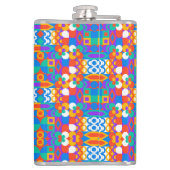 A vibrant flask featuring a colorful geometric  フラスク (裏面)