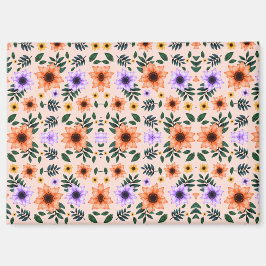 A vibrant floral pattern features orange  マグネット