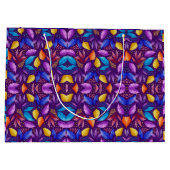 A vibrant gift bag with colorful butterfly pattern ラージペーパーバッグ (裏面)