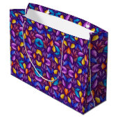 A vibrant gift bag with colorful butterfly pattern ラージペーパーバッグ (裏面アングル)