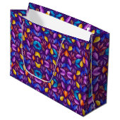 A vibrant gift bag with colorful butterfly pattern ラージペーパーバッグ (正面アングル)