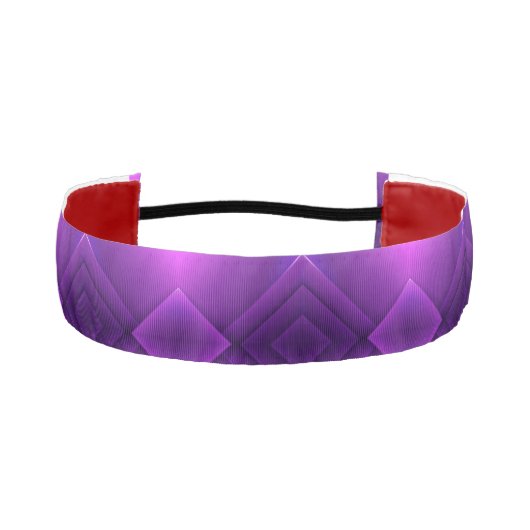 A vibrant headband with a geometric purple pattern アスレチックヘッドバンド (正面)