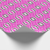 A vibrant hot pink classic trendy pattern design ラッピングペーパー (角)