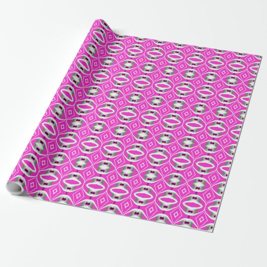 A vibrant hot pink classic trendy pattern design ラッピングペーパー (アンロールド)