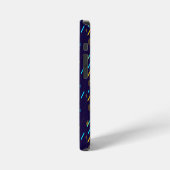 A vibrant iPhone case with a dark blue background iPhoneケース (左側面)