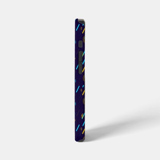 A vibrant iPhone case with a dark blue background iPhoneケース (左側面)