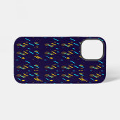 A vibrant iPhone case with a dark blue background iPhoneケース (裏面横)