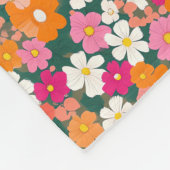 A vibrant pattern of small, colorful flowers フリースブランケット (角)