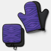 A vibrant purple oven mitt and pot holder set  鍋つかみ&鍋敷きセット (正面/裏面)