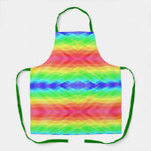 A vibrant, rainbow-patterned apron with green  エプロン (正面)