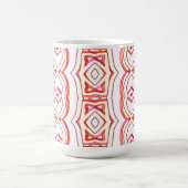 A vibrant red and white seamless pattern design コーヒーマグカップ (中央)