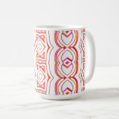 A vibrant red and white seamless pattern design コーヒーマグカップ (正面右)