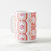 A vibrant red and white seamless pattern design コーヒーマグカップ (正面左)