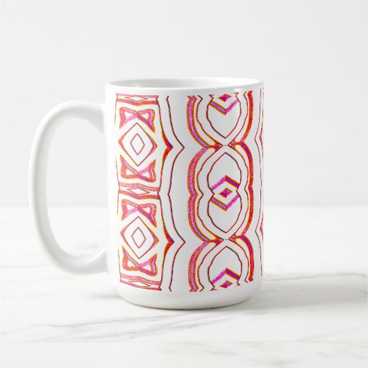 A vibrant red and white seamless pattern design コーヒーマグカップ (左)