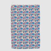 A vibrant watercolor seamless pattern featuring co ゴルフタオル (正面)