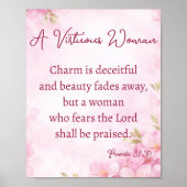 A Victorious Woman Proverbs 31 Christian Floral ポスター (正面)