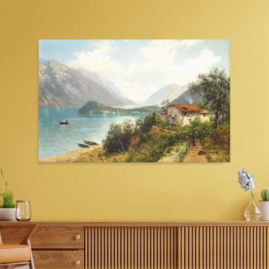 A View of Lake Como キャンバスプリント (インサイチュ (リビング))