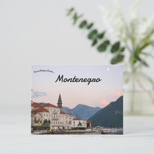 A View of Perast Montenegro Postcard ポストカード (スタンド正面)