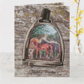 a view through a stirrup  カード (黄色い花)