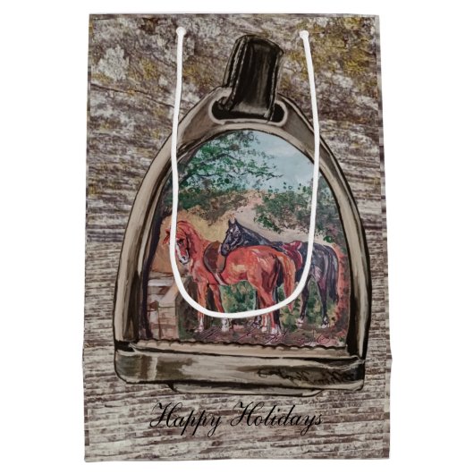 a view through a stirrup  ミディアムペーパーバッグ (裏面)