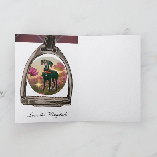 a view through a stirrup  card カード (内部)