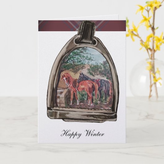 a view through a stirrup  card カード (黄色い花)