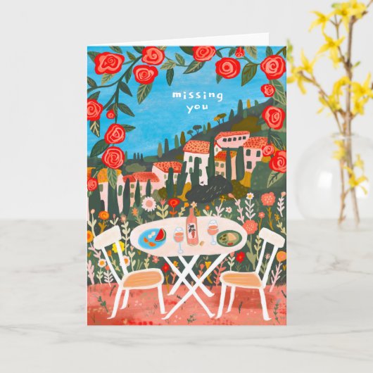 A View's You Country 恋しく思 Side Goouacheでランチ カード (黄色い花)