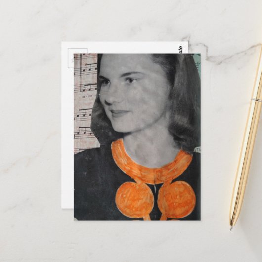 A Vintage Beauty Collage With Hidden Message ポストカード (正面/裏面インサイチュ)