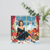 A Vintage Christmas Nostalgic Poem Personalized シーズンカード (スタンド正面)