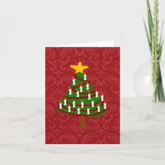 A Vintage Christmas Tree Note Card Blank Inside シーズンカード