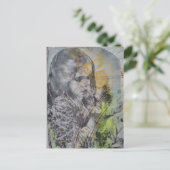 A Vintage Girl Catching Butterflies ポストカード (スタンド正面)