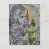 A Vintage Girl Catching Butterflies ポストカード (正面)