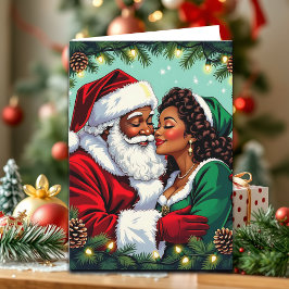 A Vintage Mr and Mrs Claus Christmas Poem カード