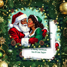 A Vintage Mr and Mrs Claus Personalized Christmas シーズンカード