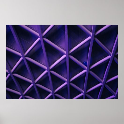 A violet ceiling with a criss-cross pattern; a blu ポスター (正面)