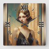 A Vision Of アールデコエレガンスAI Art by Xzendor7 スクエア壁時計 (正面)