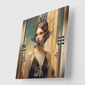 A Vision Of アールデコエレガンスAI Art by Xzendor7 スクエア壁時計 (傾斜)